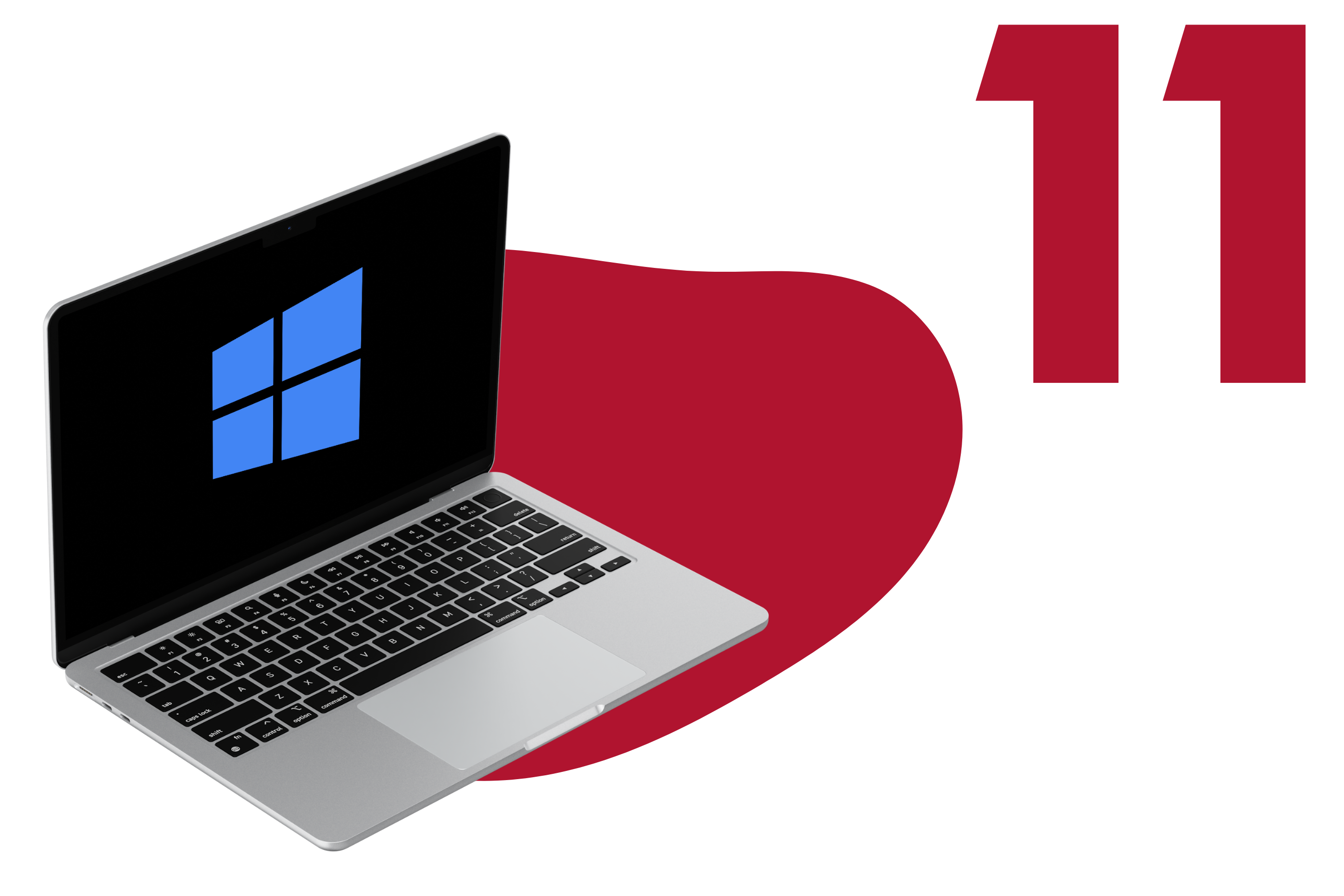 Laptop sa ilustracijom Windows 11